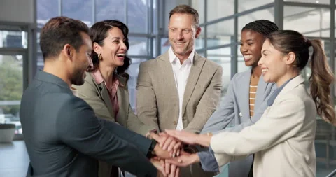 Applause, hand stack and business people with success for solidarity Stock Footage 342331813