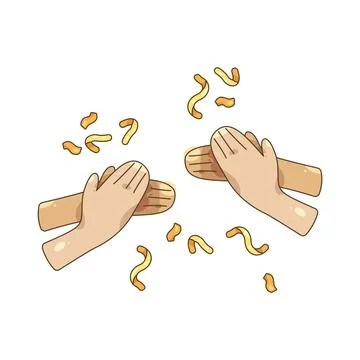 Applause hands with confetti Stock Illustration