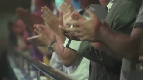 Applause hands. People applaud during the concert. Applause from the audience. H Stock Footage 155682186