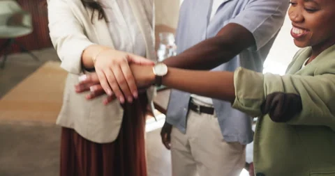 Applause, hands stack and business people in workplace, copywriting and Stock Footage 329601254