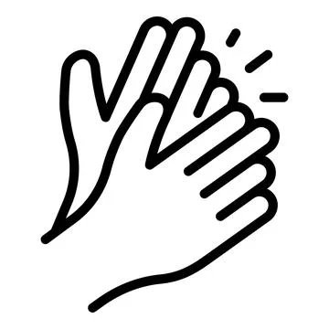 Applause icon outline vector. Handclap support Stock Illustration