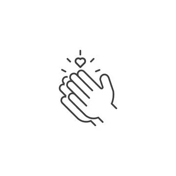 Applause with love. Vector icon template Stock Illustration