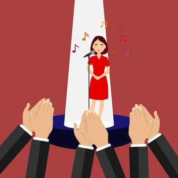 Applause for the singer Stock Illustration
