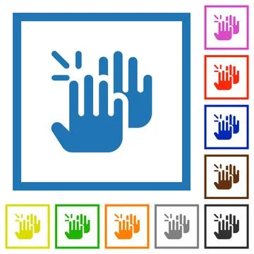 Applause solid flat framed icons Stockillustratie