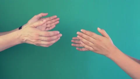 Applause. Two persons clapping hands, applauding on green screen chrome key Stock Footage 155300838