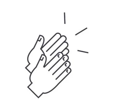 Applause vector line icon, sign, illustration on background, editable strokes Stock Illustration
