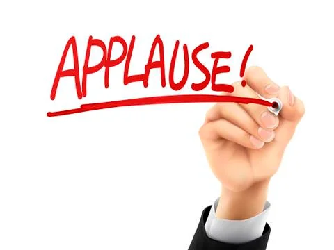 Applause written by 3d hand Illustrazione stock