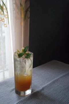 Apple Ade is Refreshment Made of Apple Juice and Soda with a Touch of Mint .. Stock Photos
