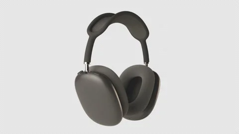 Apple AirPods MAX black headphones. 3d R | Stock Video | Pond5