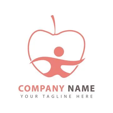 Apple and abstract figures Stock Illustration