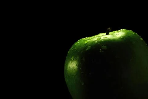 Apple and black Stock Photos