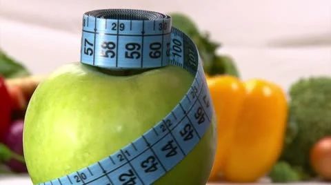 Apple and blue meter Video stock 10728580