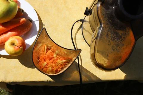 The apple and carrot pulp Stock Photos