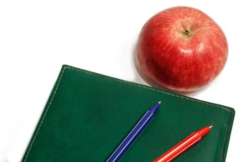 Apple and Diary Stock Photos