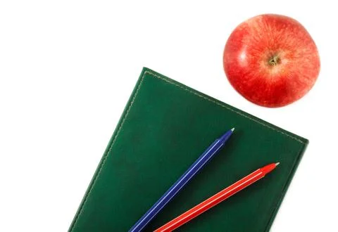Apple and Diary Stock Photos