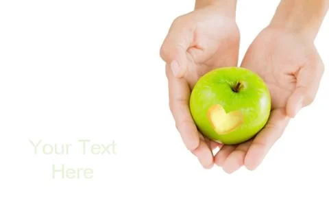 Apple and heart shape Stock Photos