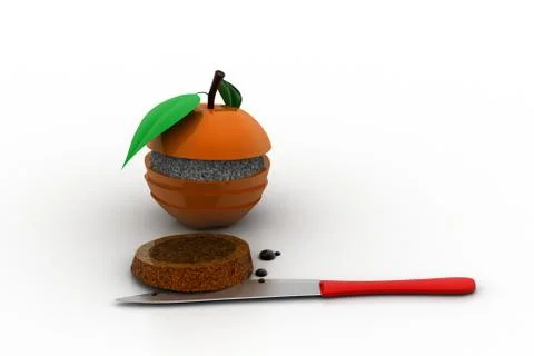 Apple and knife Free Stock Illustration