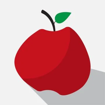 Apple and long shadow Illustrazione stock