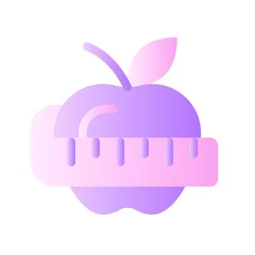 Apple and measuring tape flat gradient two-color ui icon Stock Illustration
