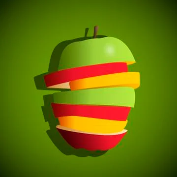 Apple and orange Stock Illustration