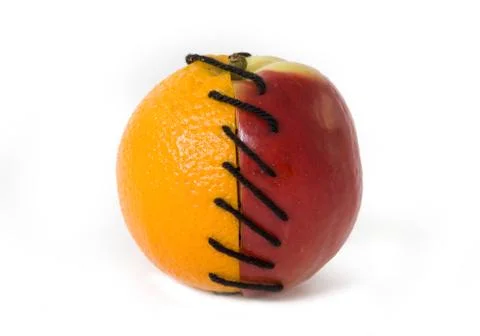 Apple and orange 库存照片