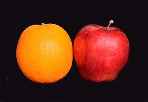 Apple and orange Stock Photos