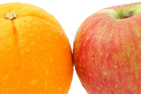Apple and orange Stock Photos