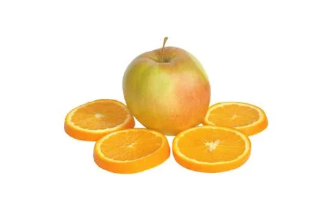Apple and orange Stock Photos