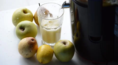 Apple And Pear Juice Squeezed Fresh Stock Footage 47874449