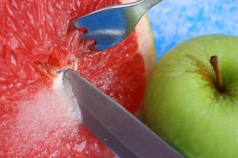 Apple and Pomelo Stock Photos