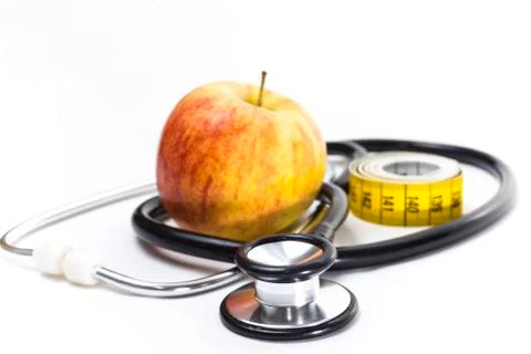 Apple and Stethoscope Stock Photos
