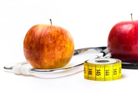 Apple and Stethoscope Stock Photos