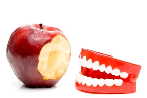 Apple and Teeth Stock Photos