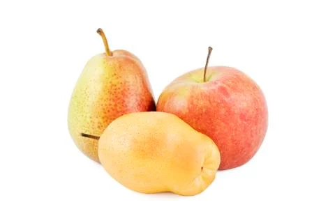 Apple and two pears Stock Photos
