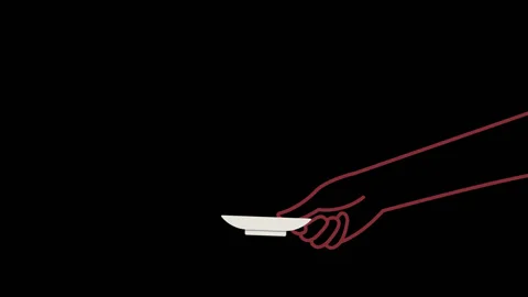 Apple animation icon in Nowruz table black background. Apple symbol Haft sin. Stock Footage 133256724