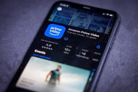   Apple App Store auf einem iPhone. Must-Have Apps. Amazon Prime Video. //... Stock Photos