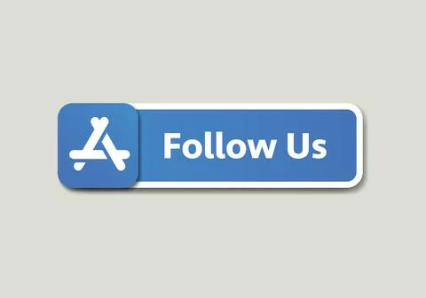 Apple App Store logo, Apple App Store icon Follow us speech bubble. Stock Illustration