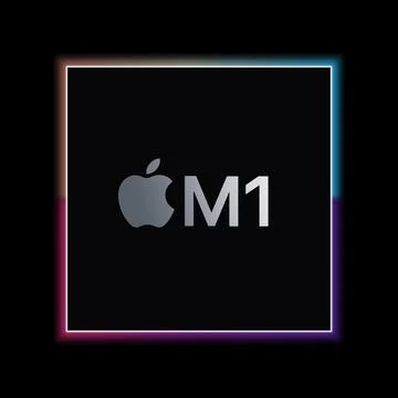 Apple ARM chip M1 logo Illustrazione stock