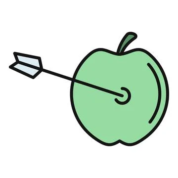 Apple with arrow hitting bullseye target concept Stock Illustration