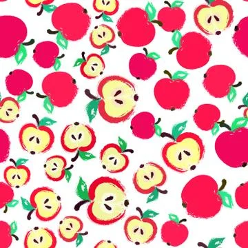 Apple Background Painted Pattern Stock Illustration