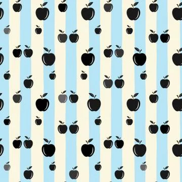 Apple background. Seamless vector pattern with apple. Vector apple seamless p Stock Illustration