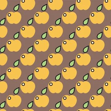 Apple background vector illustration textile green fruits seamless pattern. イラスト素材