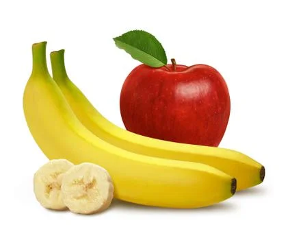 Apple &amp; Bananas Stock Photos