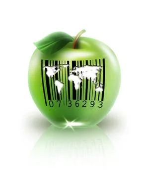 Apple with bar code Stockillustratie