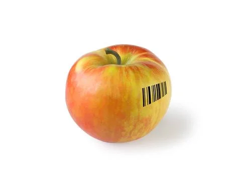 Apple with barcode Apple with barcode, isolated on white Copyright: xZoona... Stock-Fotos