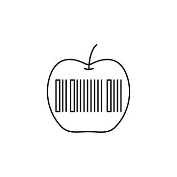 Apple, barcode icon. Element of GMA icon for mobile concept and web apps. Thin Stock Illustration