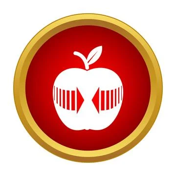 Apple with barcode symbol representing gmo food modification Stock Illustration