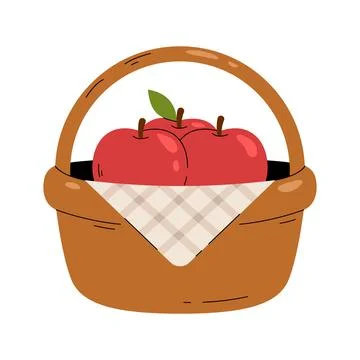 Apple Basket Clipart Stock Illustration