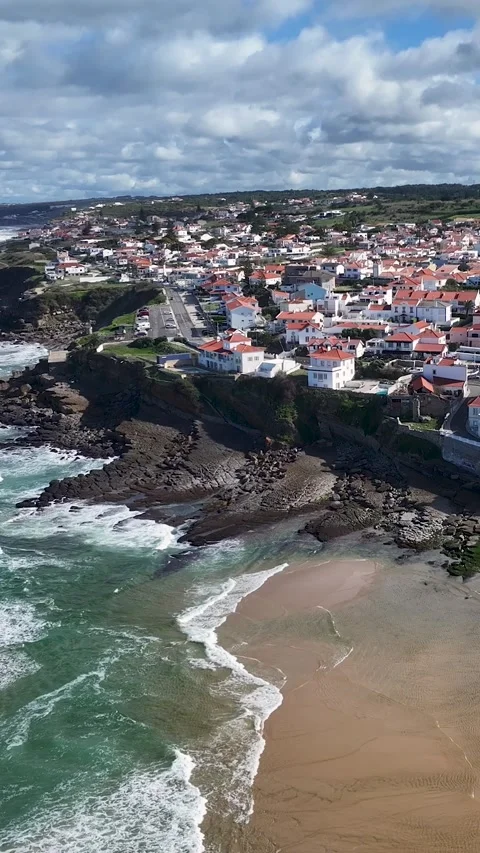 Apple Beach At Sintra In Lisbon District Portugal. Stock Footage 338095859