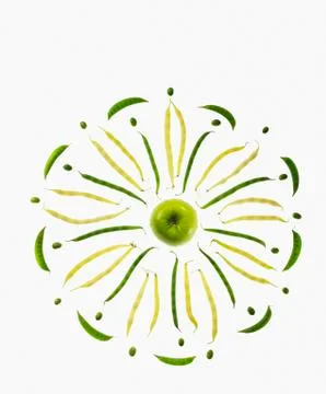 Apple beans and peas Stock Illustration